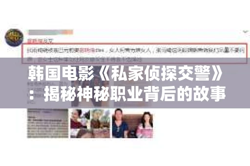 韩国电影《私家侦探交警》：揭秘神秘职业背后的故事