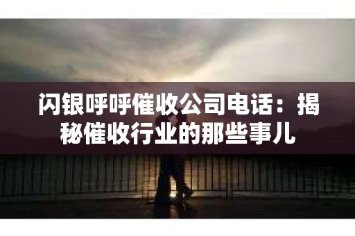 闪银呼呼催收公司电话：揭秘催收行业的那些事儿