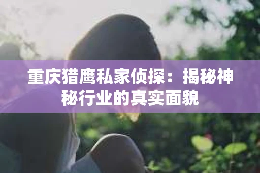 重庆猎鹰私家侦探：揭秘神秘行业的真实面貌