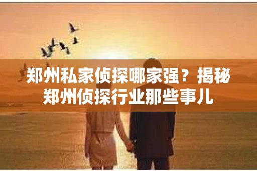 郑州私家侦探哪家强？揭秘郑州侦探行业那些事儿