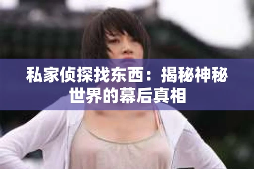 私家侦探找东西：揭秘神秘世界的幕后真相