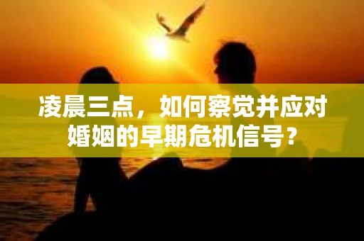 凌晨三点,如何察觉并应对婚姻的早期危机信号? 凌晨三点,如何察觉并应对婚姻的早期危机信号?