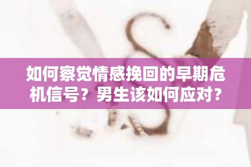 如何察觉情感挽回的早期危机信号？男生该如何应对？