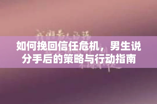 如何挽回信任危机，男生说分手后的策略与行动指南