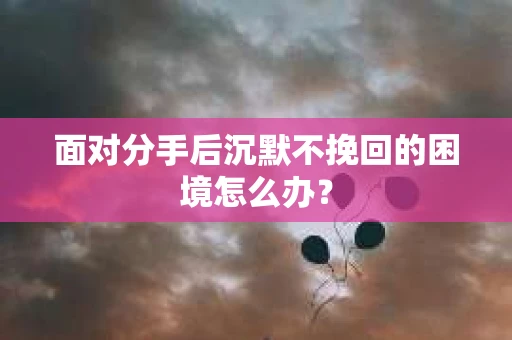 面对分手后沉默不挽回的困境怎么办？