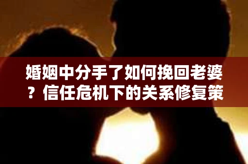婚姻中分手了如何挽回老婆？信任危机下的关系修复策略
